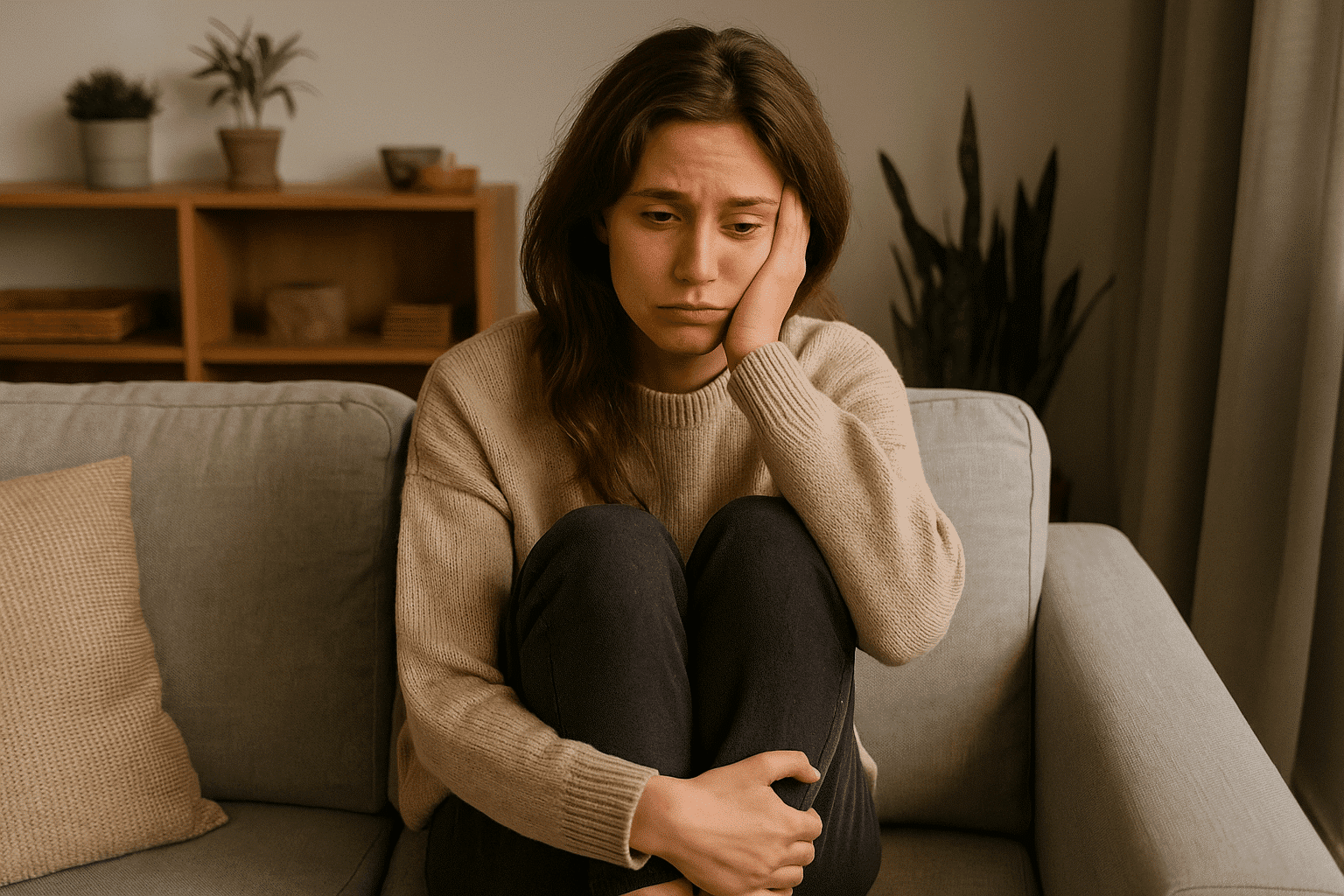 Fotografía de una mujer recibiendo terapia para el tratamiento de la depresión.