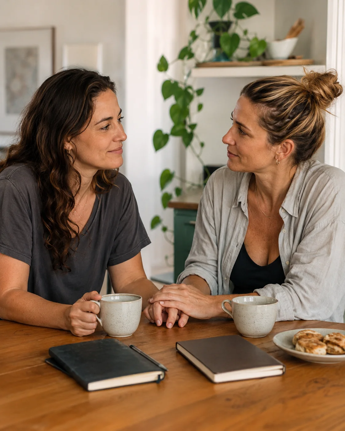 Diálogo entre amigas sobre abrir la relación Dos amigas conversan sobre deseo, apertura de pareja y decisiones personales