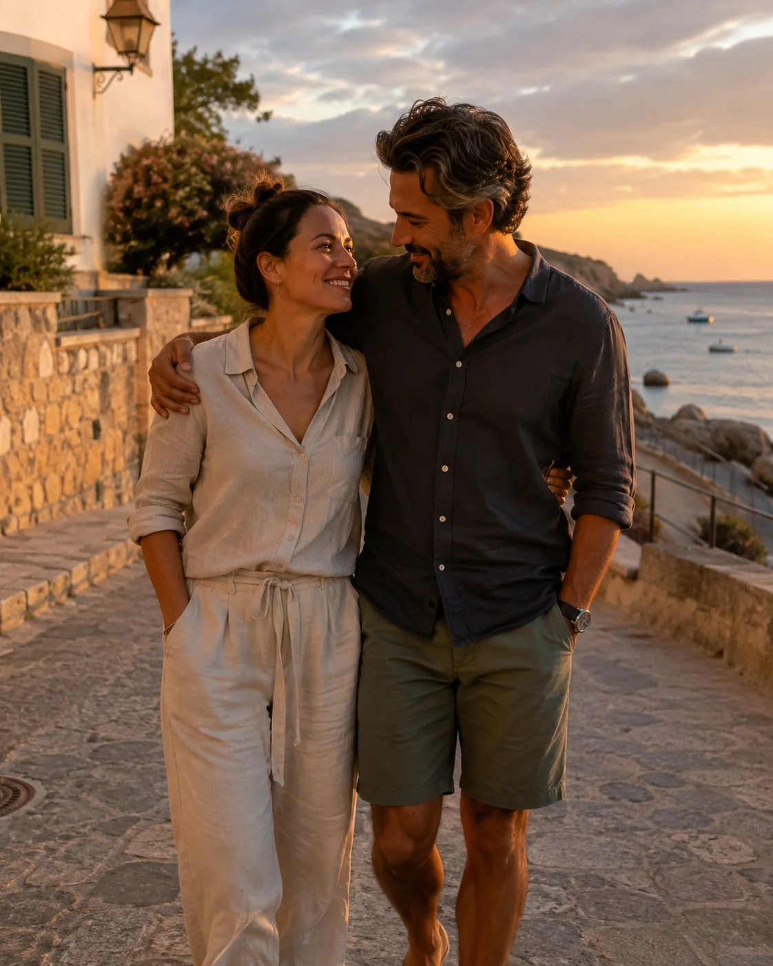 Paseo para hablar del deseo en pareja Pareja pasea junto al mar mientras reflexiona sobre deseo e intimidad
