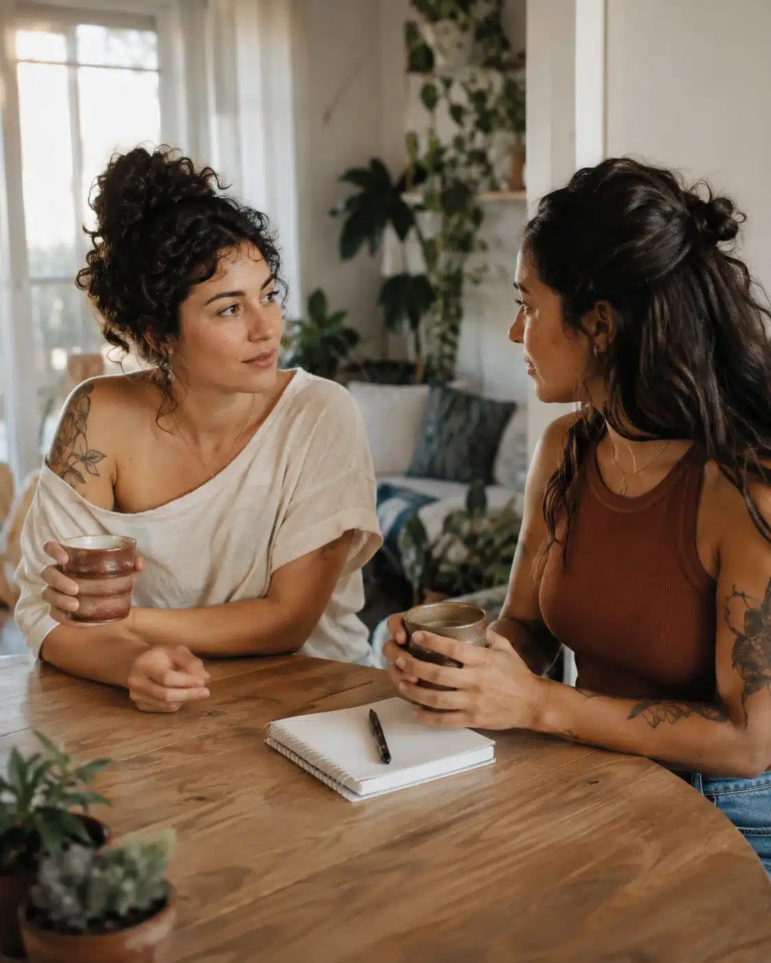 Diálogo entre amigas Amigas dialogan sobre necesidades, cuidados y autonomía en sus vínculos