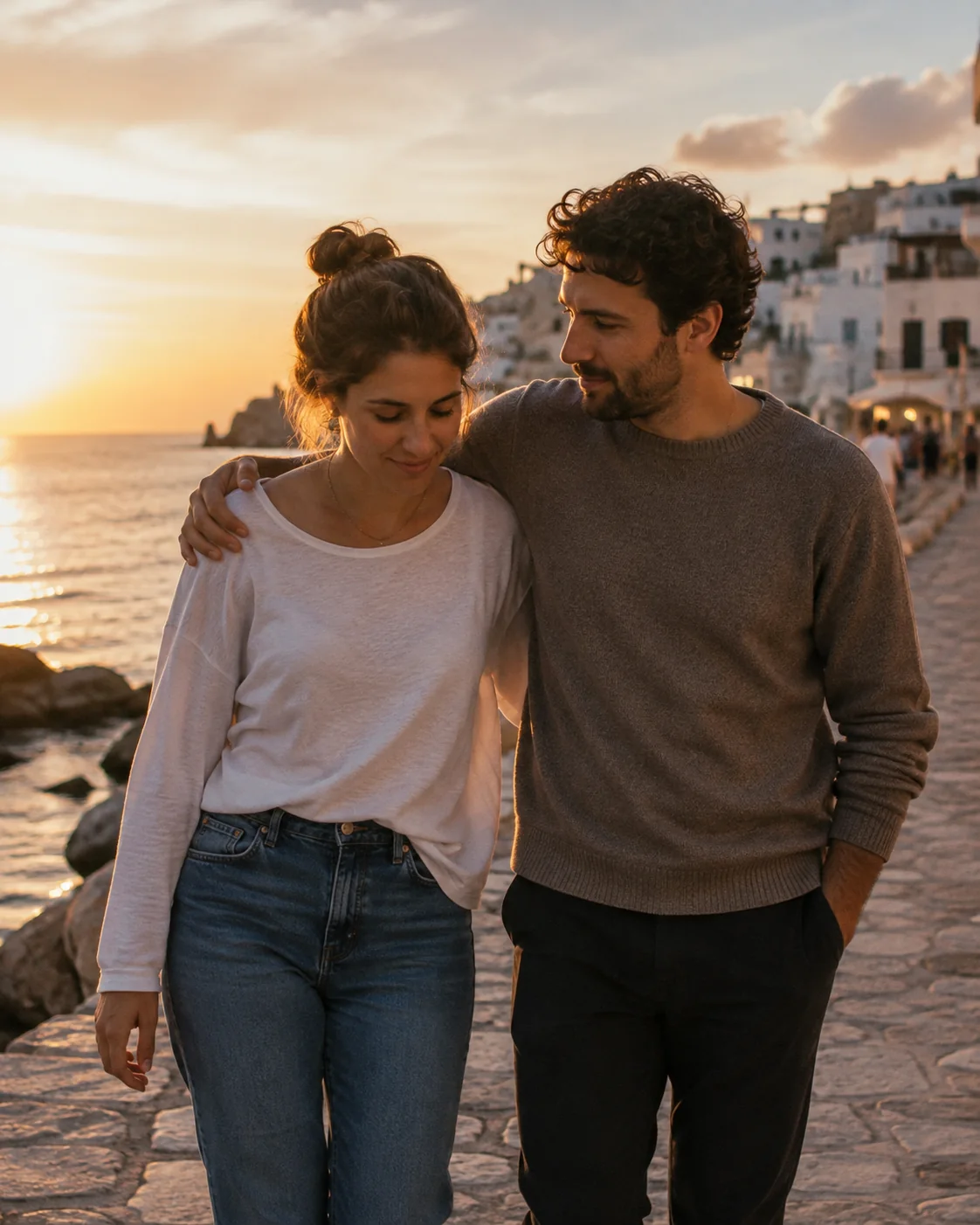 Reconexión y cuidado en pareja Pareja se reconecta y se cuida después de una experiencia en su relación abierta