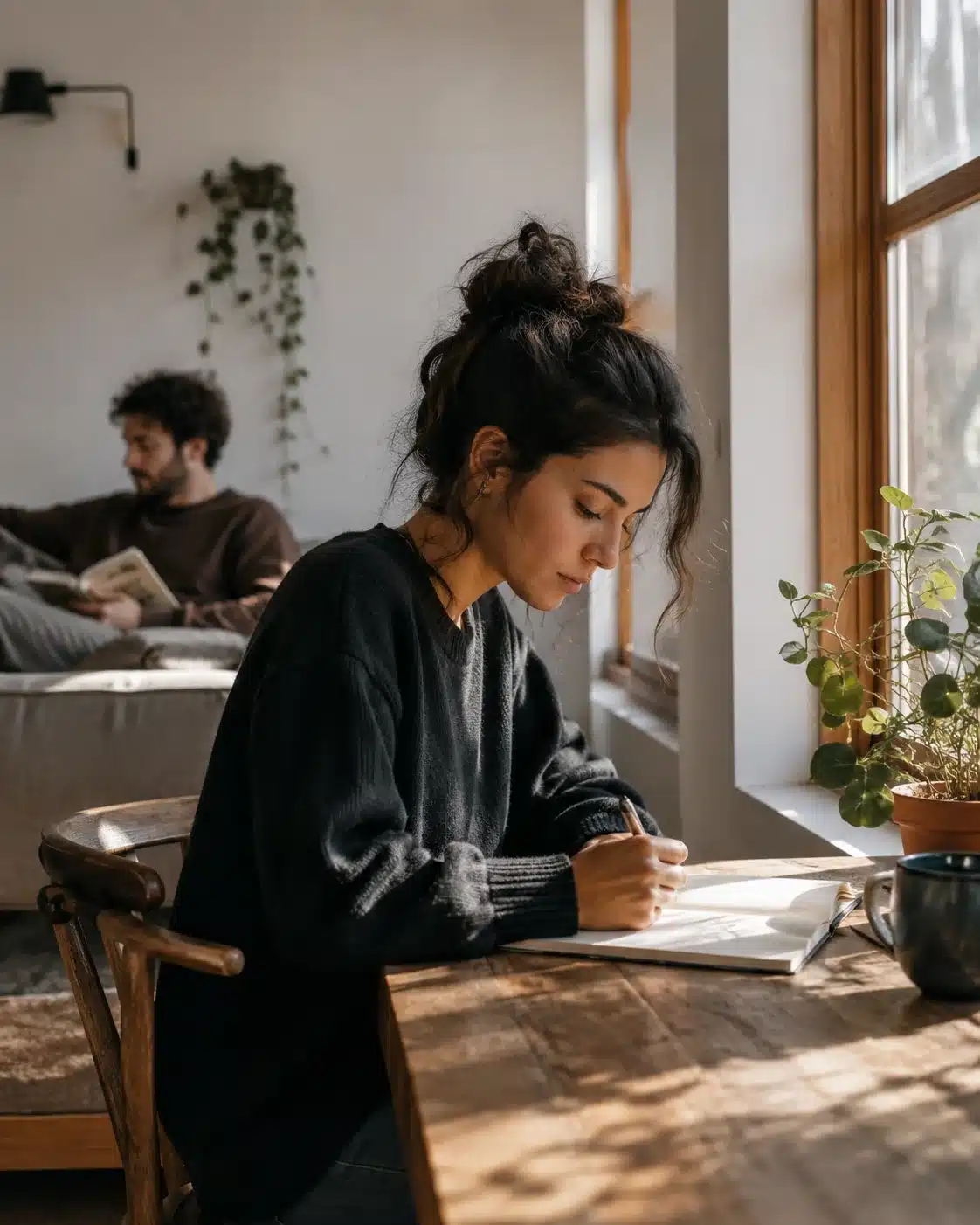 Autonomía y espacio personal en una relación cerrada Una persona disfruta de espacio propio y autonomía dentro de una relación cerrada